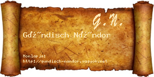 Gündisch Nándor névjegykártya